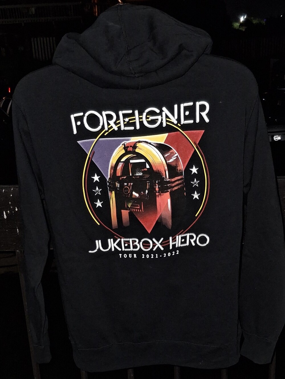 NWOT FOREIGNER JUKEBOX HERO Tour Zip Up Hoodie Size Med